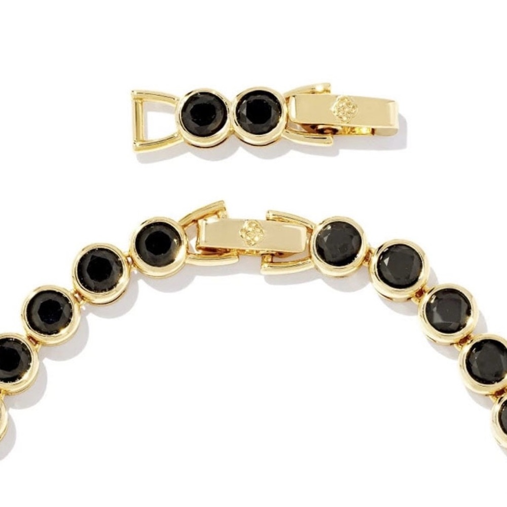 NWT Kendra Scott Carmen Tennis Necklace in Gold black - Picture 9 of 9